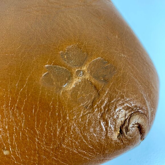 Patricia Nash Brown Leather Womens Clutch Purse Brass Frame Embossed Floral Logo - Picture 7 of 15